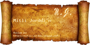 Mitli Jordán névjegykártya